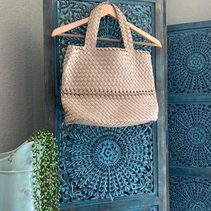 Leather tote bag